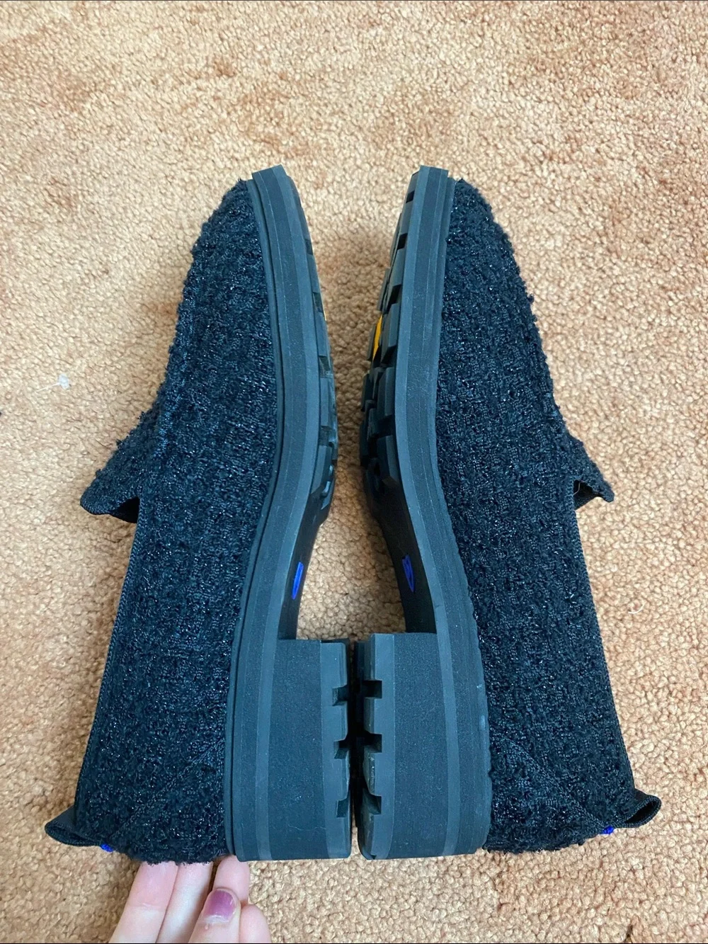NWOB Rothy's The Lug Loafer - Black Bouclé Size 8